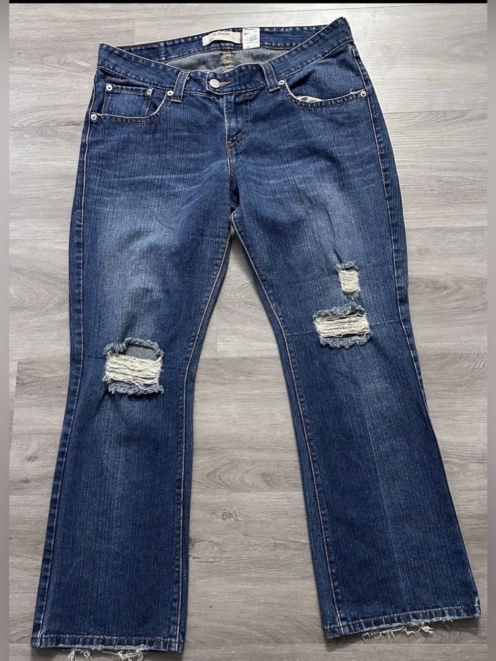 Levi's 504 Slouch Bootcut Jeans Women's 18M Distressed Ramie Blend Y2K Vintage